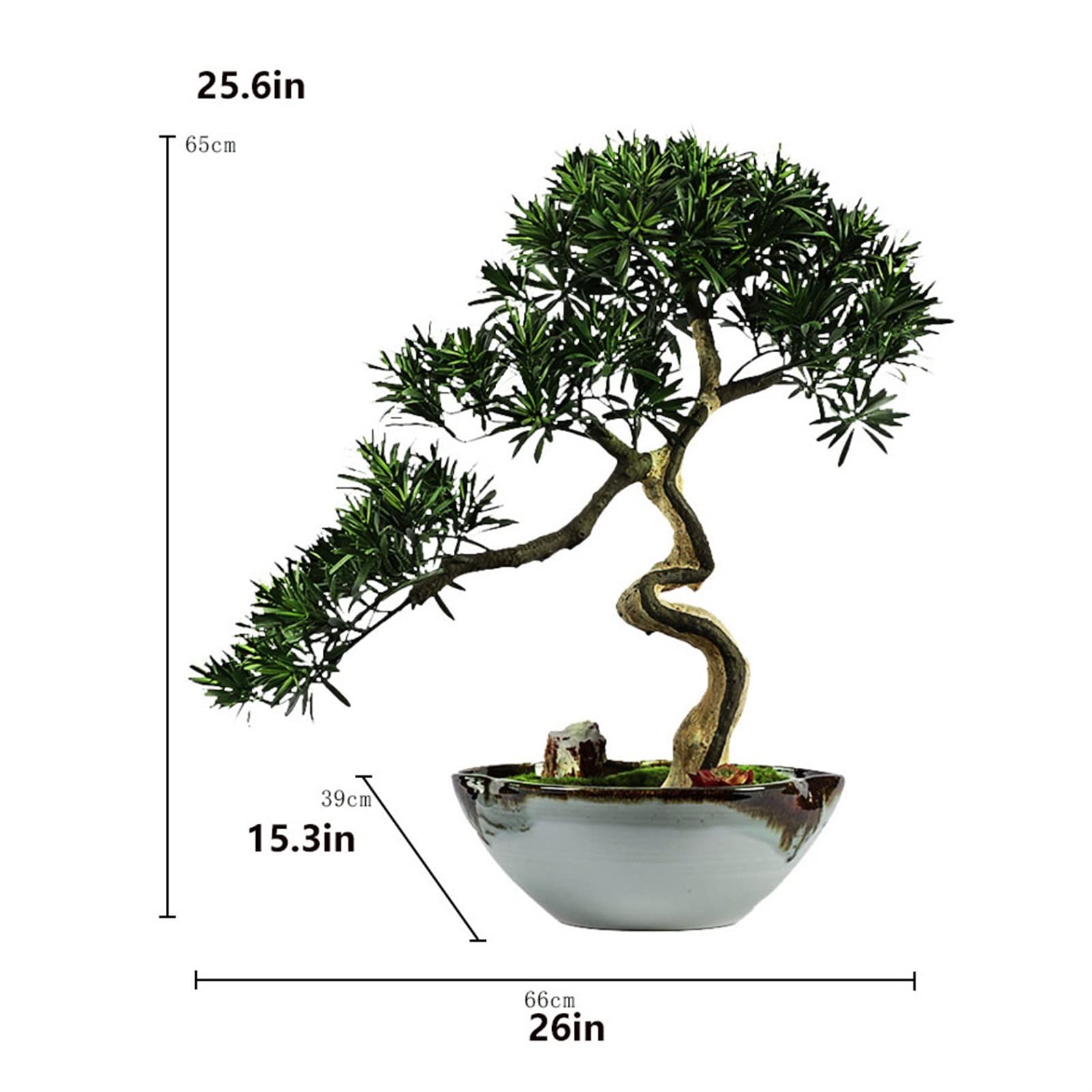 Amazon｜人工植物 人工盆栽 新しい中国風シミュレーション羅漢松盆栽